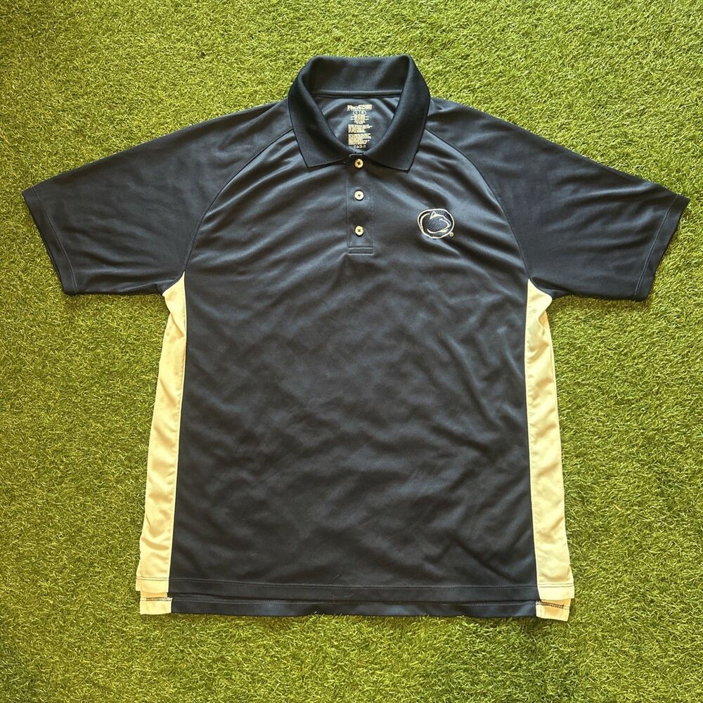 Penn State University Pro Edge Polo Shirt Mens Large Blue Embroidered